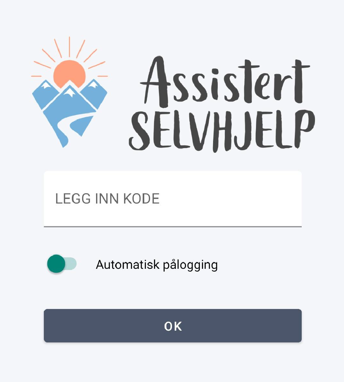Bildet viser bildet i appen der man må legge inn koden for å få tilgang - Klikk for stort bilde