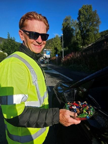 Varaordfører Håvard Halvorsen bruker avslippsonen som tiltenkt. - Klikk for stort bilde