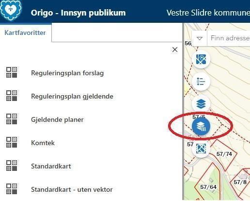 Illustrativt bilde som viser knappene i kartløsningen Origo - Klikk for stort bilde